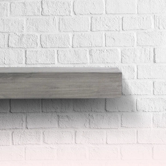 Ash Gray Wood Fireplace Mantel Shelf