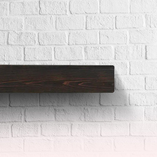 Espresso Fireplace Mantel – Rustic Solid Wood Shelf