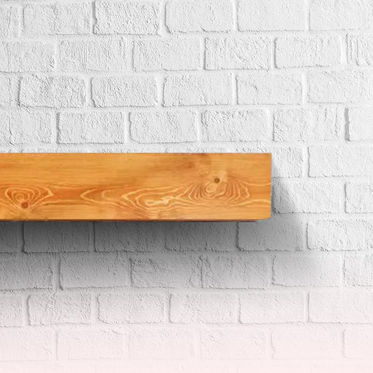 Solid Wood Fireplace Mantel – Premium Oak Floating Shelf